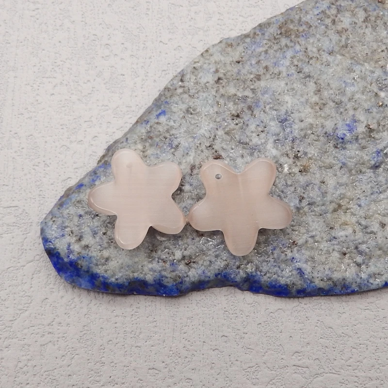 Semiprecious Stone Cymophane Earring Beads,Fashion Jewelry Carved Flower Earrings Accessories For Women 18x6mm 3g