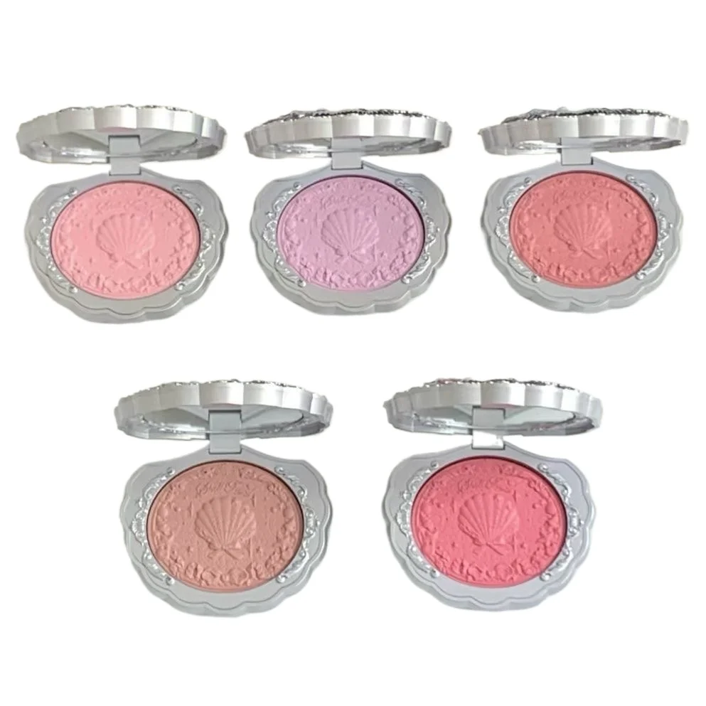 Makeup Flowerknows Shell Pearl Collection Silk Satin Blusher Lightweight Highly Pigmented Blush Powder Long Lasting Face Blushes