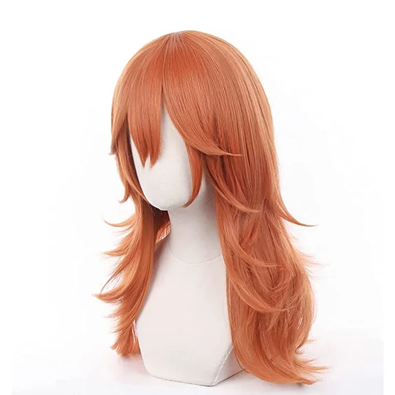 Chainsaw Man Cosplay Angel Devil Cosplay Orange Brown Anime Wigs Heat Resistant Halloween Party Makima Wigs