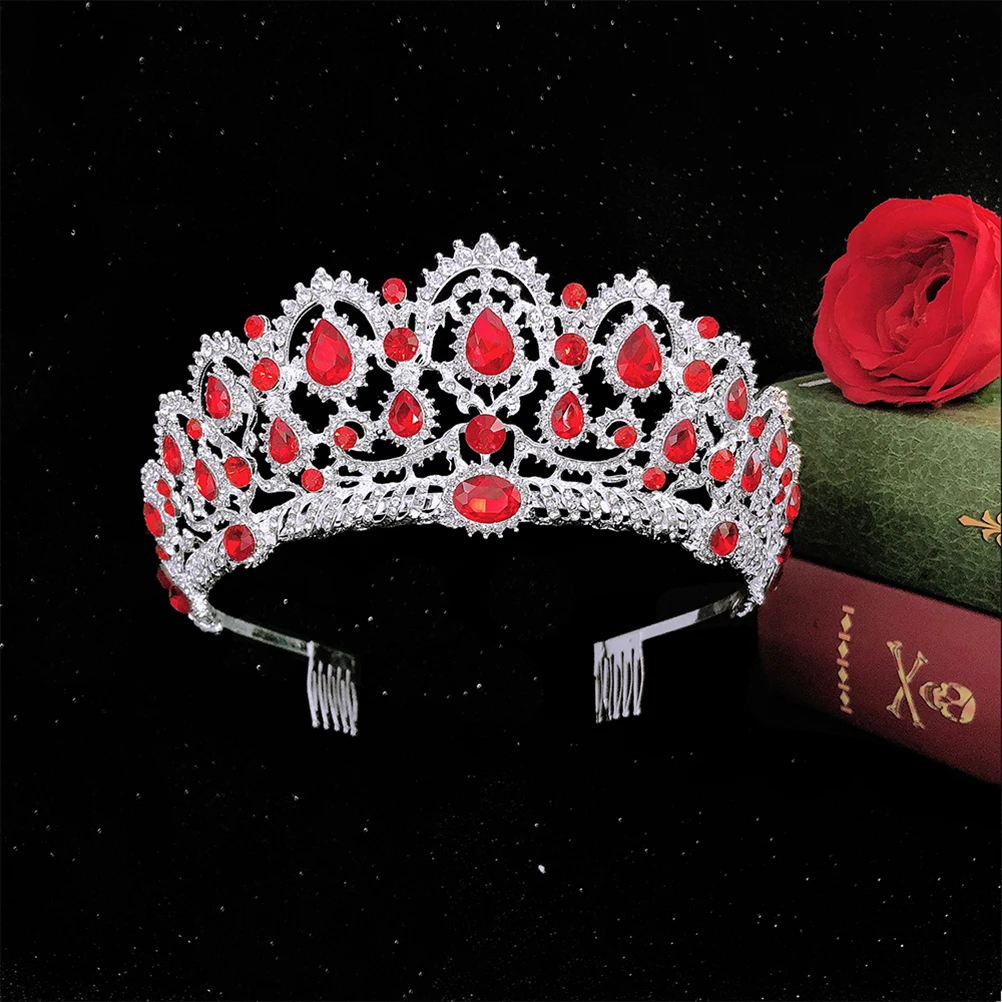 

Crystal Headdress Crown Hairb Wedding Bride Bridal Tiara Durable Non Fading Easy Clip Hair Celebration Birthday Gift