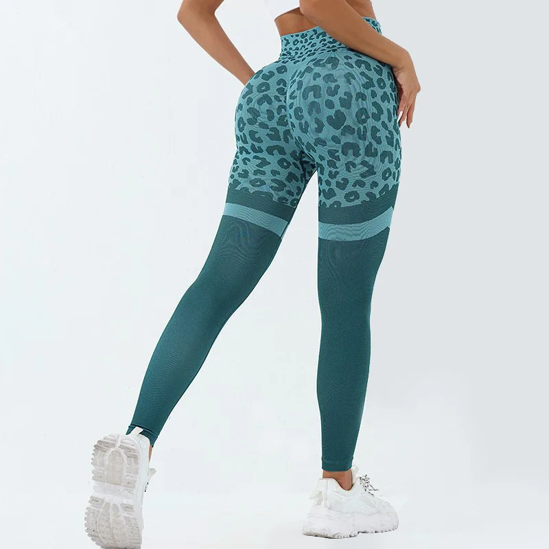 

Leopard print women's fitness Yoga pants Gym women's leggings High-waisted hip lift sports running pants Fitness cycling pants