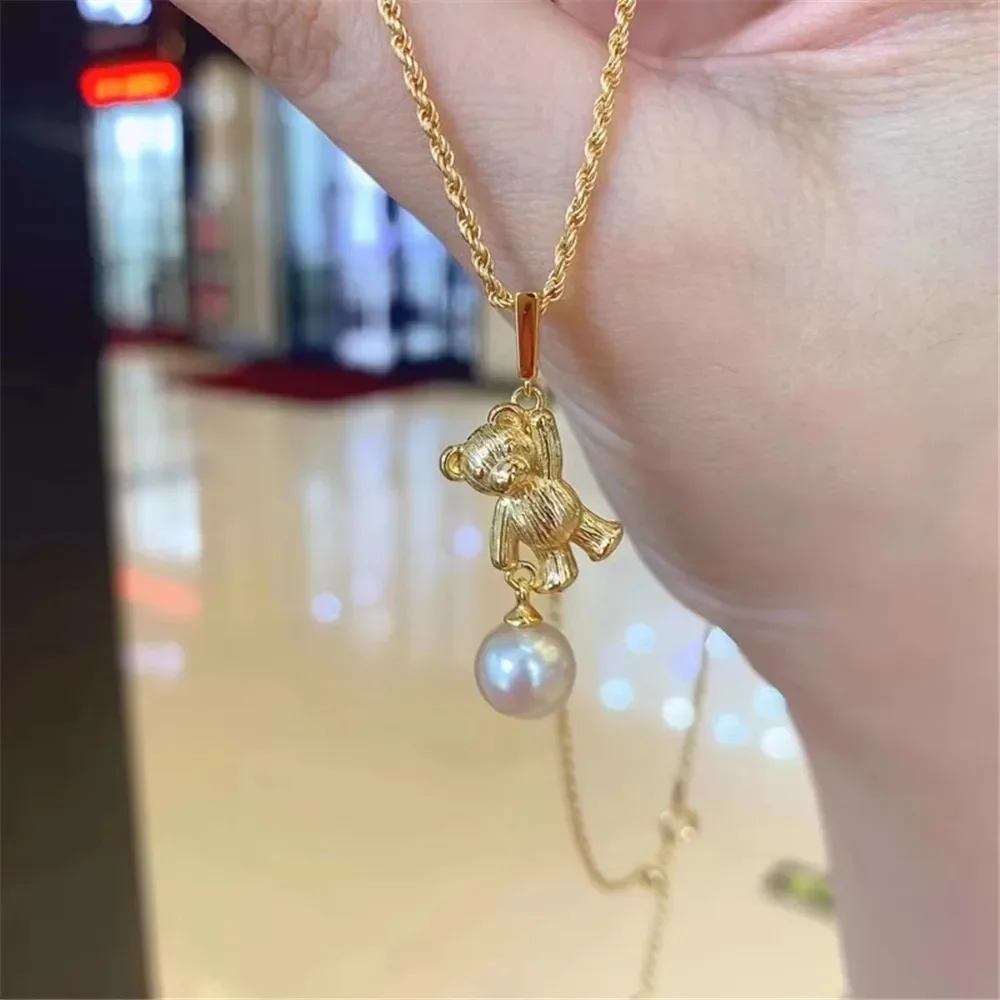 925 Stamped Alloy Gold Plating Pearl Pendant Setting DIY Jewelry Findings, Craft Supplies for Handmade Pendant Accessory