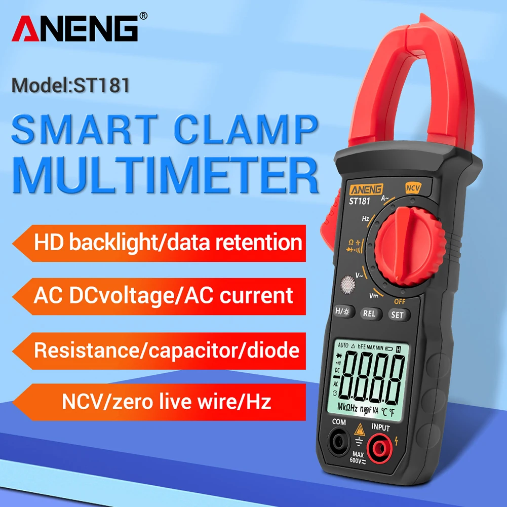 Current Tester Digital Probe test ANENG ST181 Digital Multimeter 4000 Counts Clamp Meter Voltmeter Current Tester