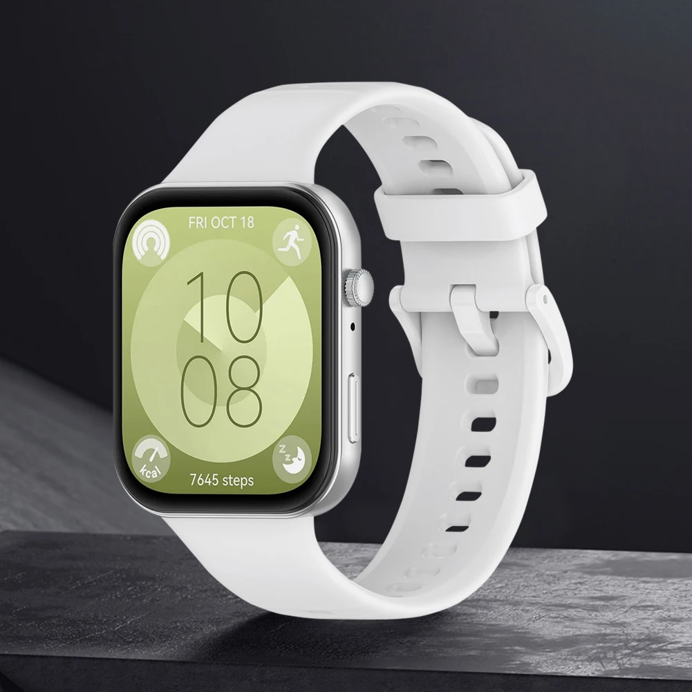 Silicone Strap Breathable Replacement Wristband Sweatproof Adjustable Watch Band Sports Watchband for Huawei Watch Fit 3