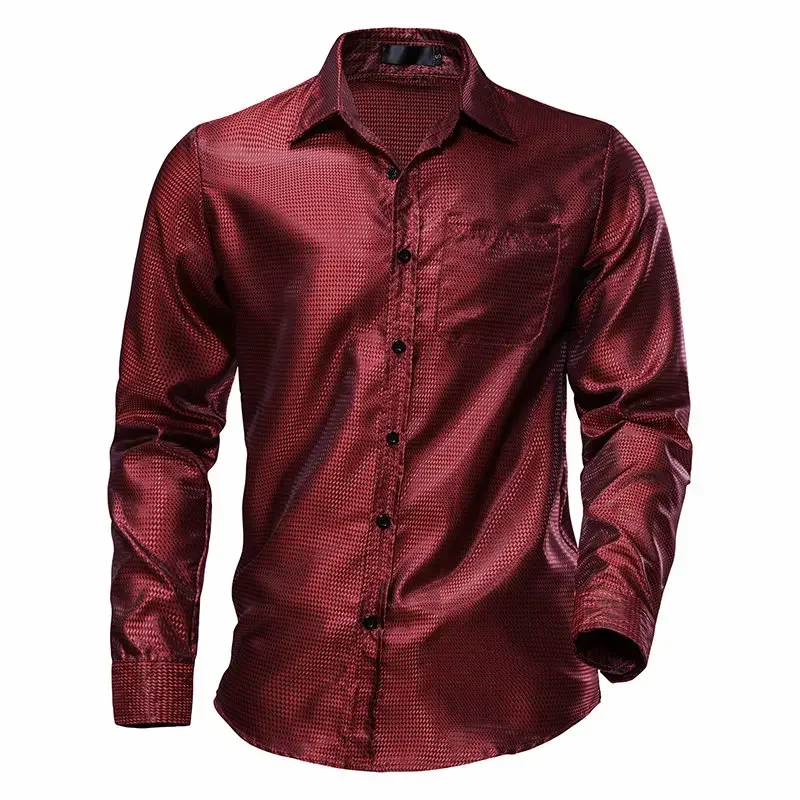 

Men's New Bright Face Shirt 70s Disco Vintage Long-sleeved Shirt Ballroom Nightclub Bar Party Shirts ，men's Shirt