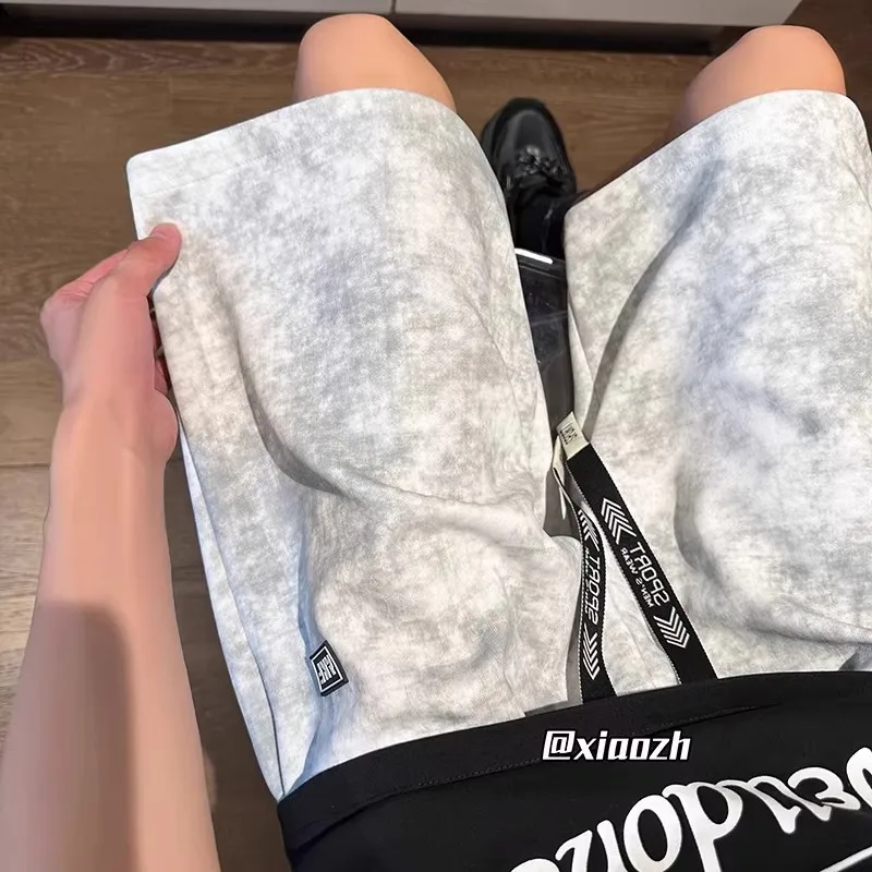 

Casual Tie Dye Men's Shorts Summer Trendy Brand Five-Quarter Length Loose Fit Sporty Outerwear for Teens And Young Adults