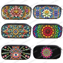Bohemia Lotus Mandala Flower Cosmetic Case Hamasa Hand Pencil Bag Stationary Bags Teenager Pencil Box School Case Supplies Gift