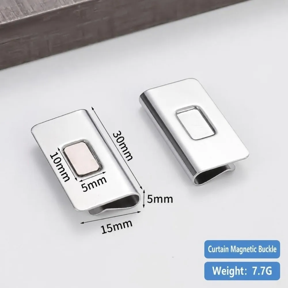 1 Pairs New Metal Curtain Closure Clip Magnetic Attraction Detachable Curtain Clips S/L Curtain Gap Stopper Window Curtain