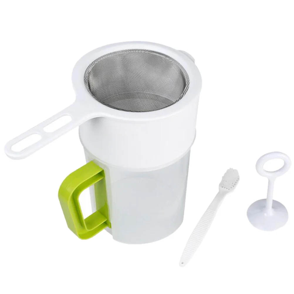 

Soy Milk Filter Set Mesh Strainer Multipurpose Food Cup Brush Juice Nylon Yogurt