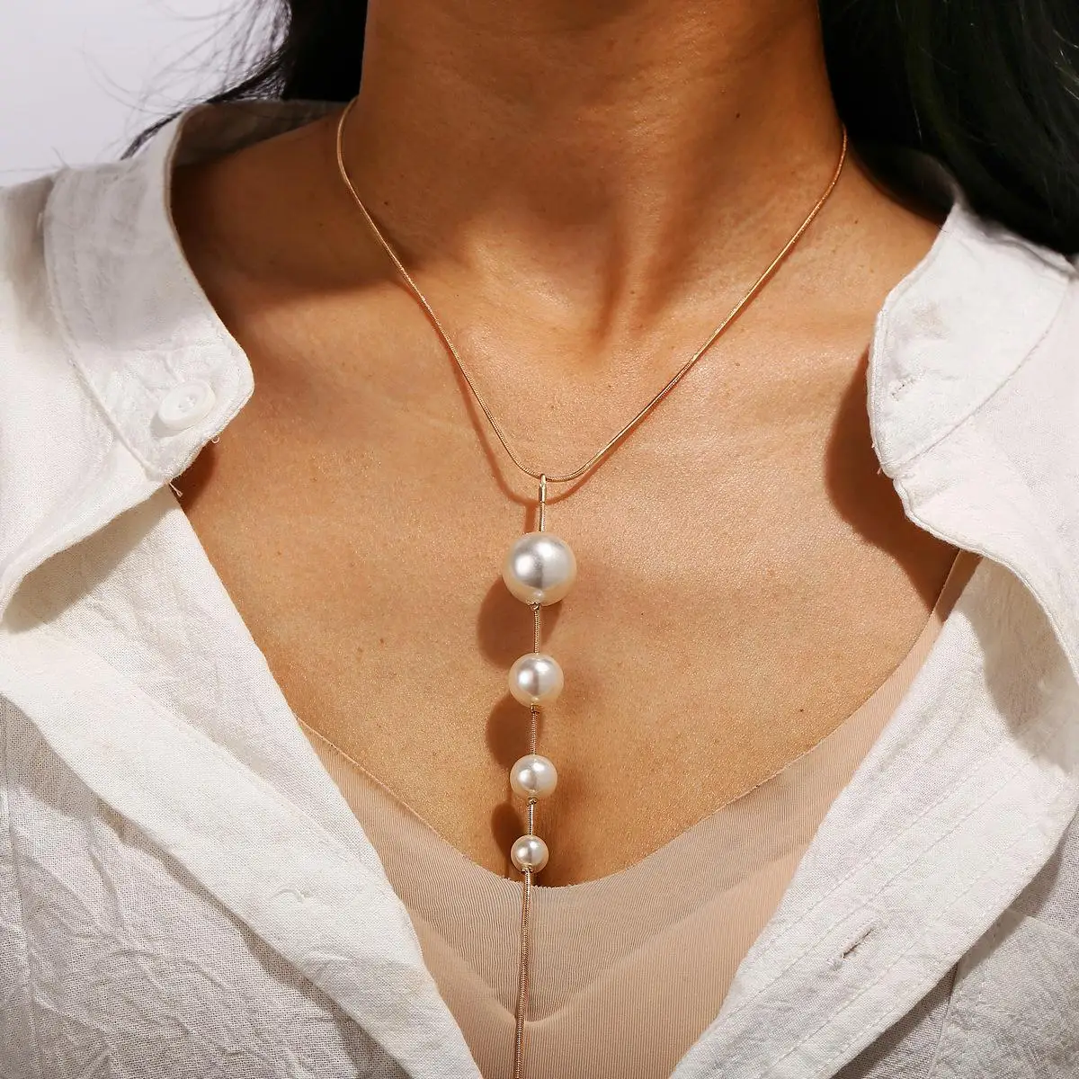 

Sexy Creative Pearl Long Tassel Pendant Nelace for Women Size Mix Cross Border Jewelry Accory Autumn Season Chinese Origin