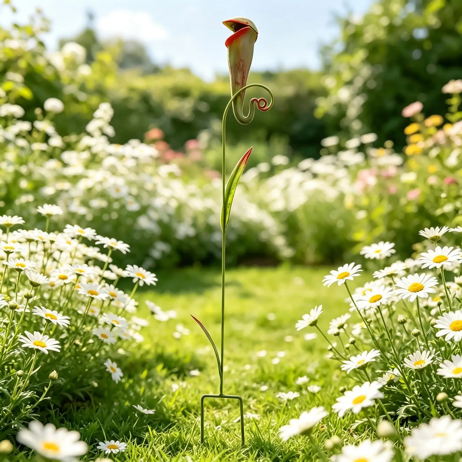 Metal Carnivorous Plant Garden Stake Whimsical Carnivorous Plant Funny Garden Sculpture for Lawn Backyard Patio Landscape