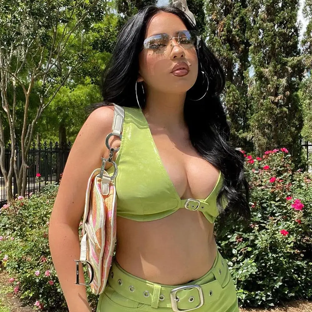 

Женские солнцезащитные очки без оправы, прямоугольные солнечные очки Y2K