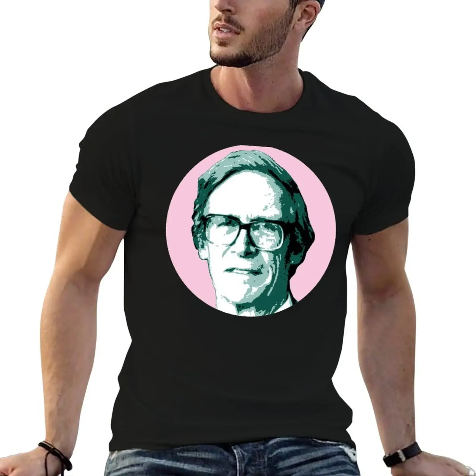 John Rawls Portrait Pink Green T-Shirt for a boy sublime boys animal print graphics cotton t shirt men