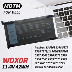 Batterie d'ordinateur portable pour Dell Inspiron, WDX0R, Dell Inspiron 15 7579 7569 5578 5565 5568 5570 7560 7570 5378 13 5368 7375 7368 7378 5765 17 5767 5770