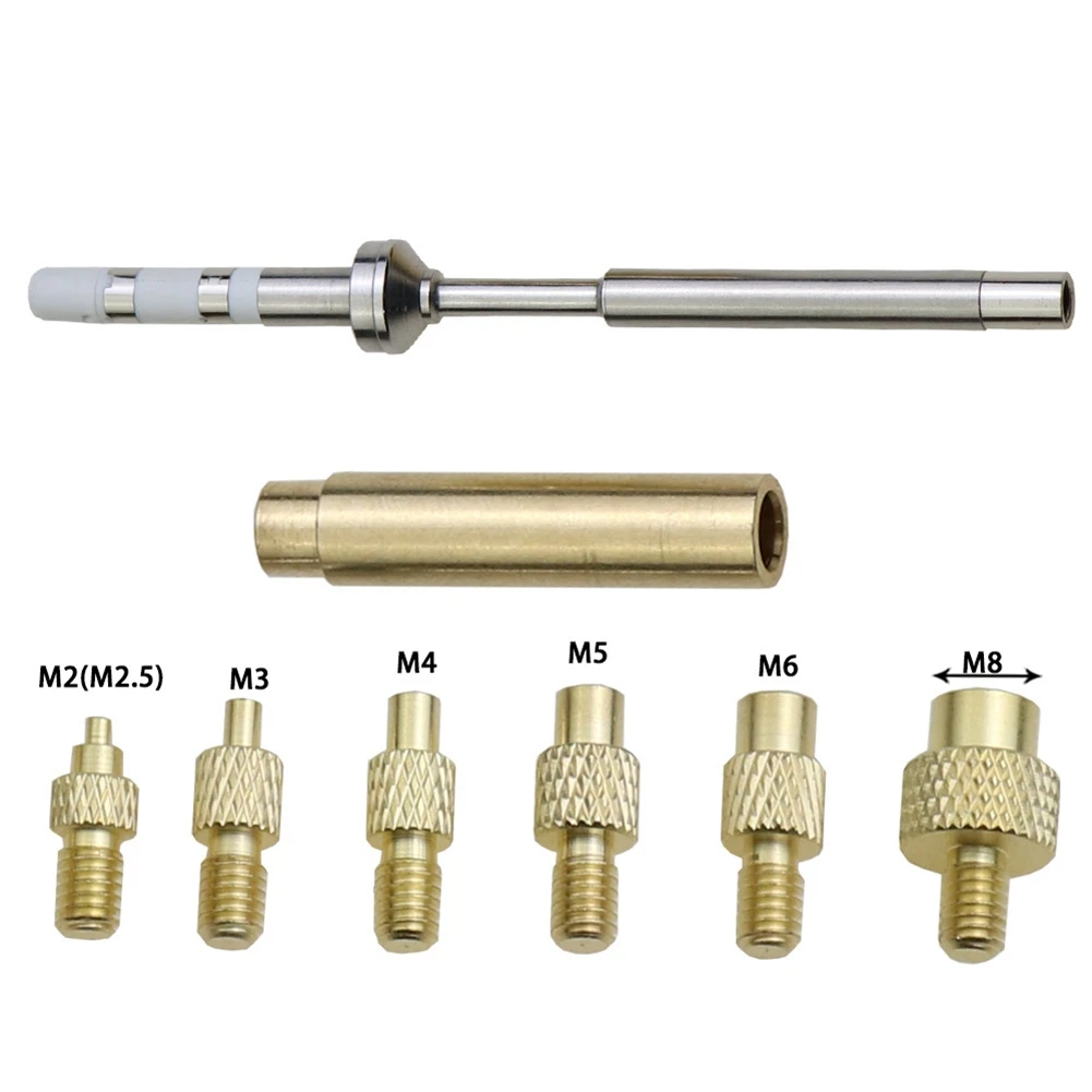 (B63C) Heat Insert Nut Iron Tip Heat Set Insert Tool Soldering TS100 Iron Tip 3D Printing Modify Finishing Tool Brass Thread