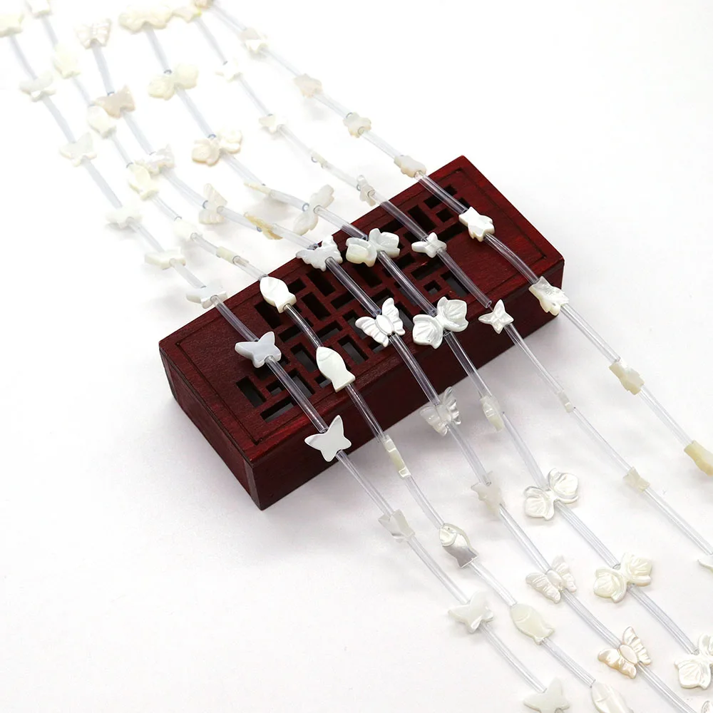 

Natural Sea Shell Carved Animal-shaped Loose Bear Large Butterfly Polished Straight-hole Beads DIY Necklace Bracelet Jewelry