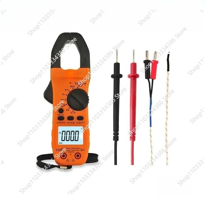 Portable Digital Clamp Meter True RMS Multimeter – AC/DC Voltage Current Ohm NCV Temperature Resistance Tester