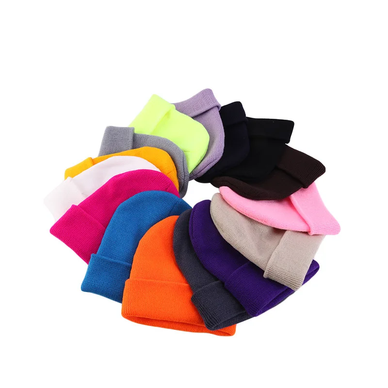 Neue Unisex Einfarbige Strickmütze Herbst Winter Hip-Hop-Beanie für Männer und Frauen SkullCap Mützen Outdoor Winddichte Männermütze Gorro Skimütze – Detail 7