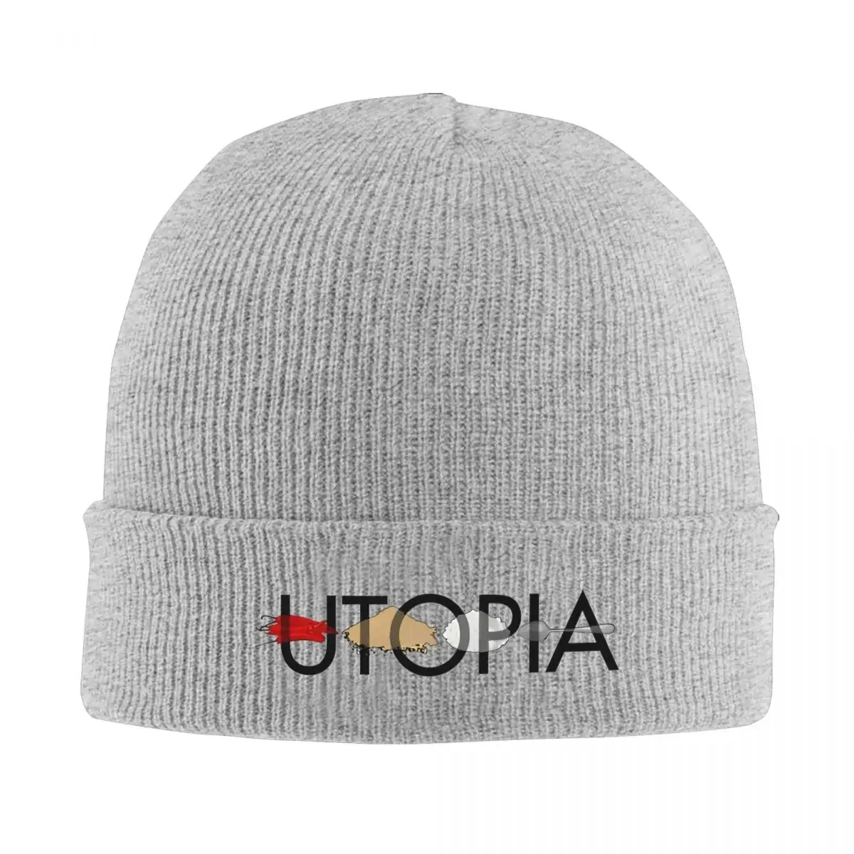 Utopia Bonnet Hats comic Beanie Hats Design Skullies Beanies Winter Y2K Cool Men Women Gym Elastic Cap