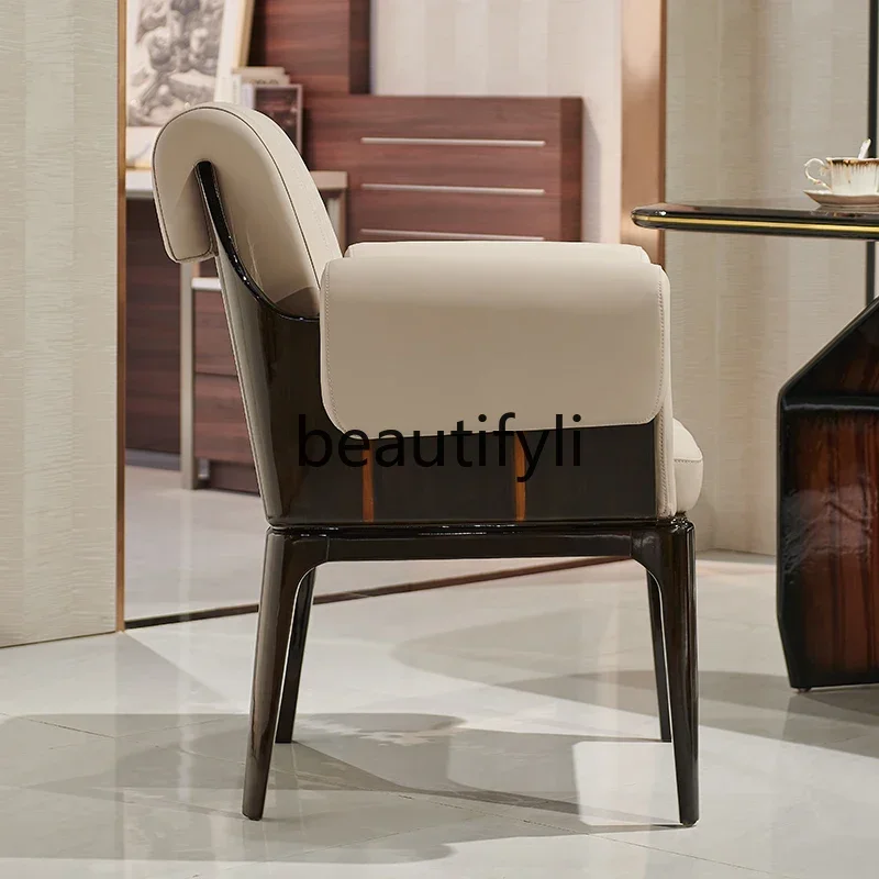 

ss K178 ss25 Paint light luxury armrest dining chair high-end villa club hotel negotiation chair designer master chair