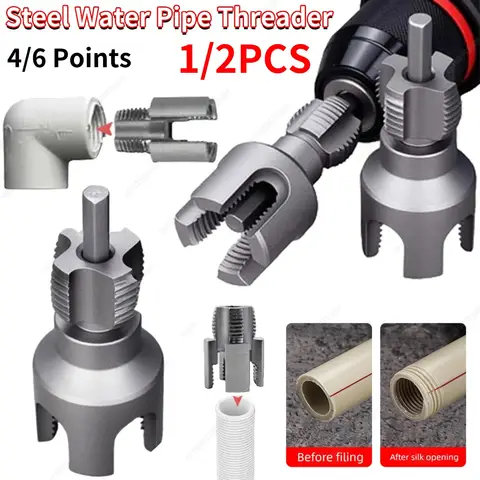 DN15 DN20 Pipe Threading Tool Hex Shank Die Internal External Threads 1/2&3/4 Water Pipes PPR PVC MPP Manganese Steel Detachable