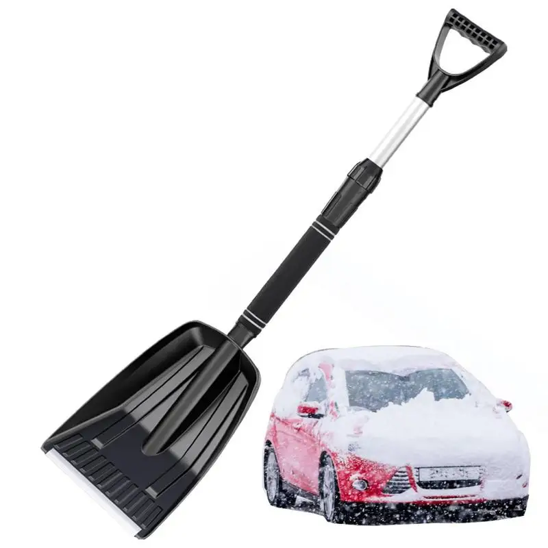 

Heavy Duty Snow Shovel Strain-Reducing Snow Shovel With Retractable Handle Extra Deep Snow Scoop Shovel 28inch For Digging Soil