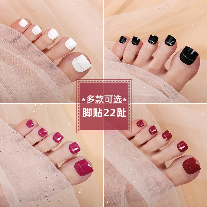 22 Nail Polish Film Toenail Stickers Online Celebrity Explosions Nail decals Solid Color Onion Powder Toe Nail Stickers
