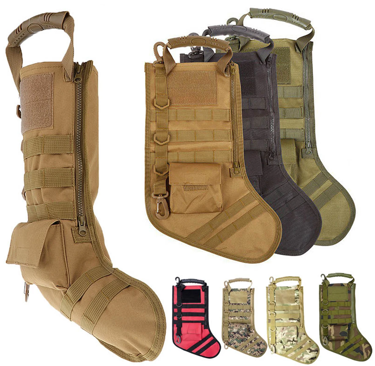 Tactical Molle Christmas Stocking Hangable Airsoft Paintball Storage Bags, Practical Storage Bag Hunting Magazine Bags