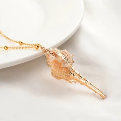 Bohemian Style Natural Conch Necklaces Summer Beach Holiday Jewelry Chain Choker Shell Pendant Charms Necklace For Women Girls