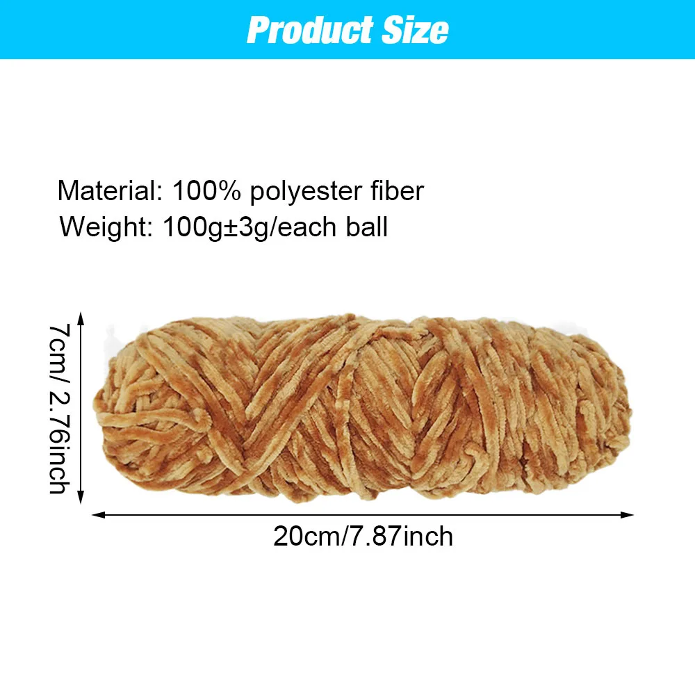 5 لفات 100 جرام لكل لفة قسط المخملية الشنيل غزل لينة الدافئة الحياكة غزل الكروشيه لبطانية معطف قبعة وسادة Craft بها بنفسك الحرفية