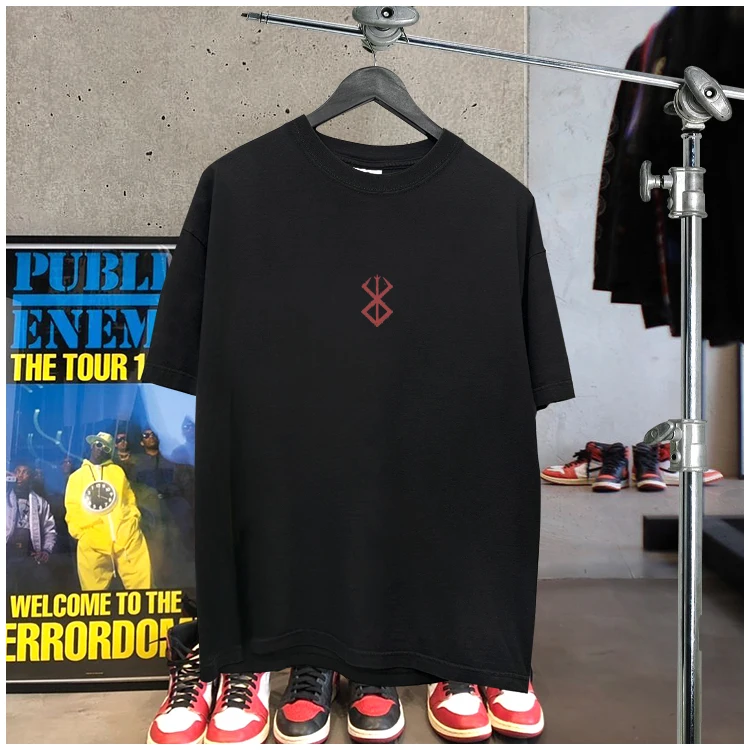 Y2k 2025 كامل الوقت دافئ ومريح 100% قطن أنيمي الملابس خمر كبيرة الحجم الشارع الشهير الجرافيك تي شيرت بلايز تيز