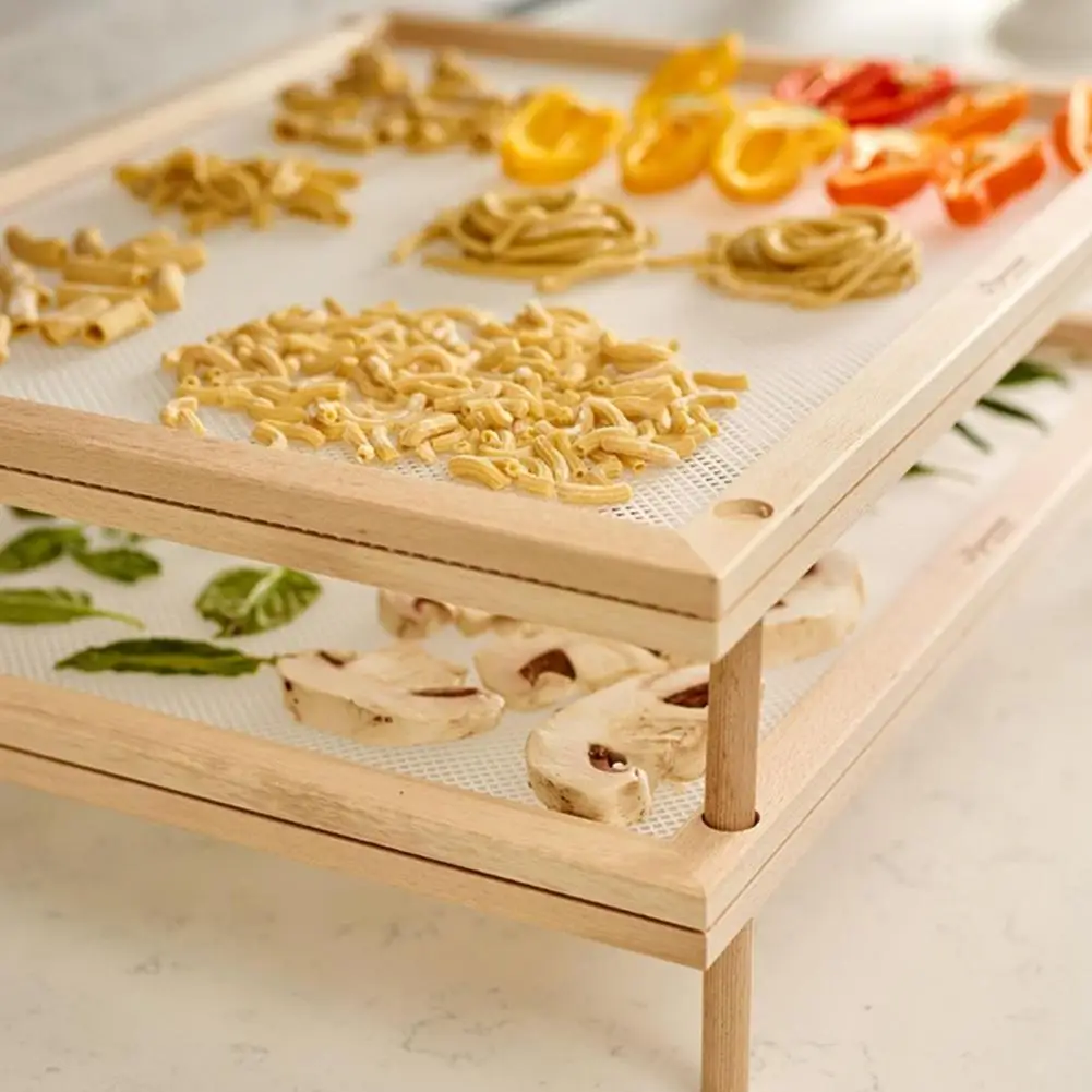 Estação profissional de secagem de macarrão, design de fluxo de ar emoldurado para macarrão caseiro, rack multiuso antiderrapante para produção