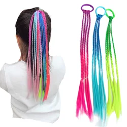 Chidren Girls Hairbands Wig Braided Hair Band Ring Colorful Kids Baby Hair Accessories Items Long Plait Headbands Hair Ribbons