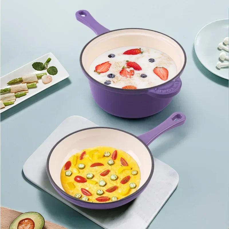 Baby Culinary Genius Uncoated Cast Enamel Milk Pot Integral Household Cooking Wonder Instant Noodle Soup Creativity