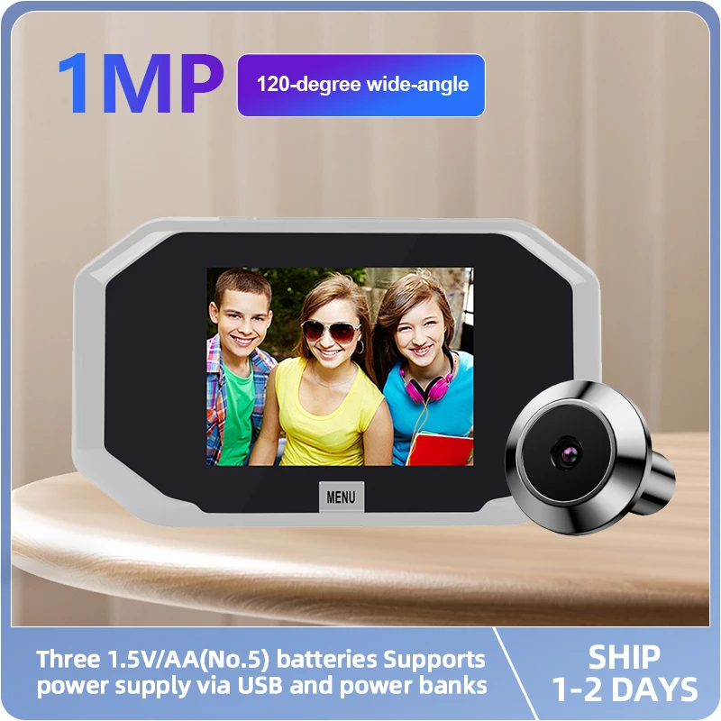 Danmini  1MP 3.5 Inch Cat Eye Wireless Radar Doorbell Door Peepholes Camera PIR Motion Detection Night Vision