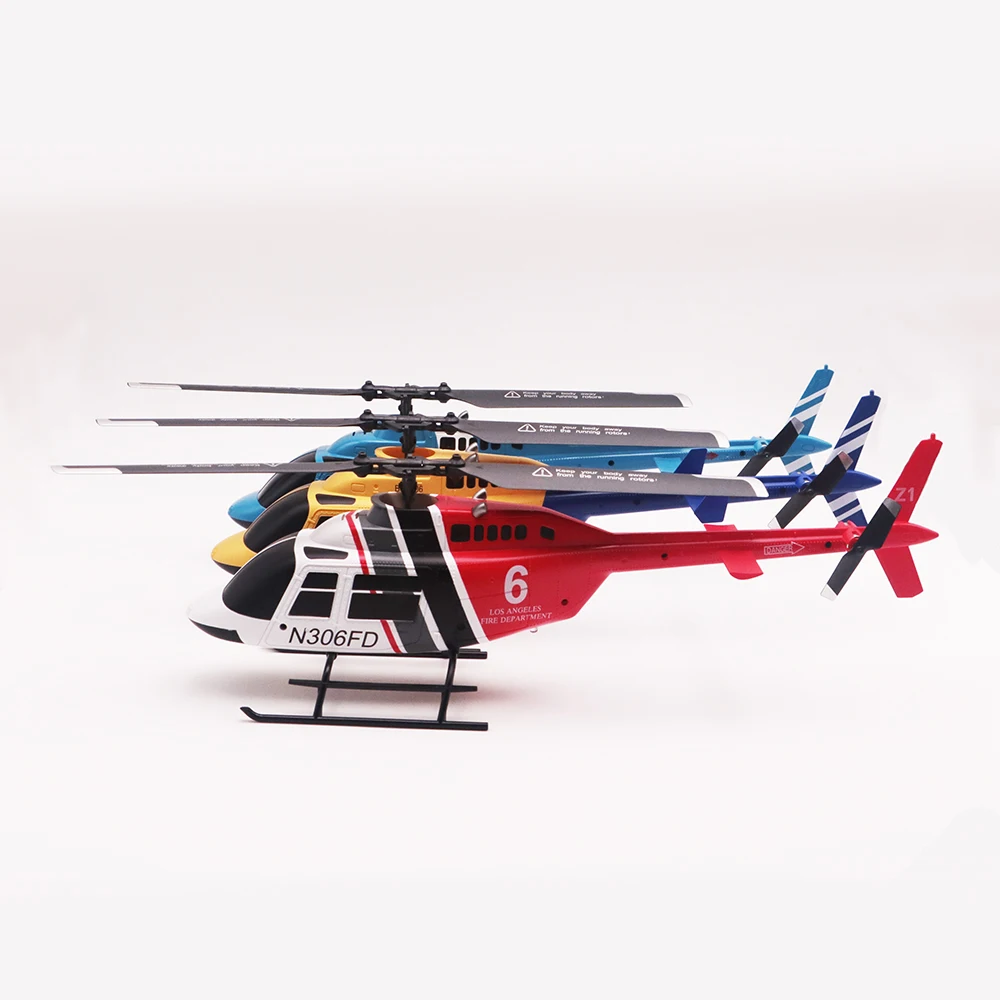 Z1 Remote Control Helicopter Four Channel Single Rotor Helicopter Simulation Model Toy Bell206 Helicopter Bell