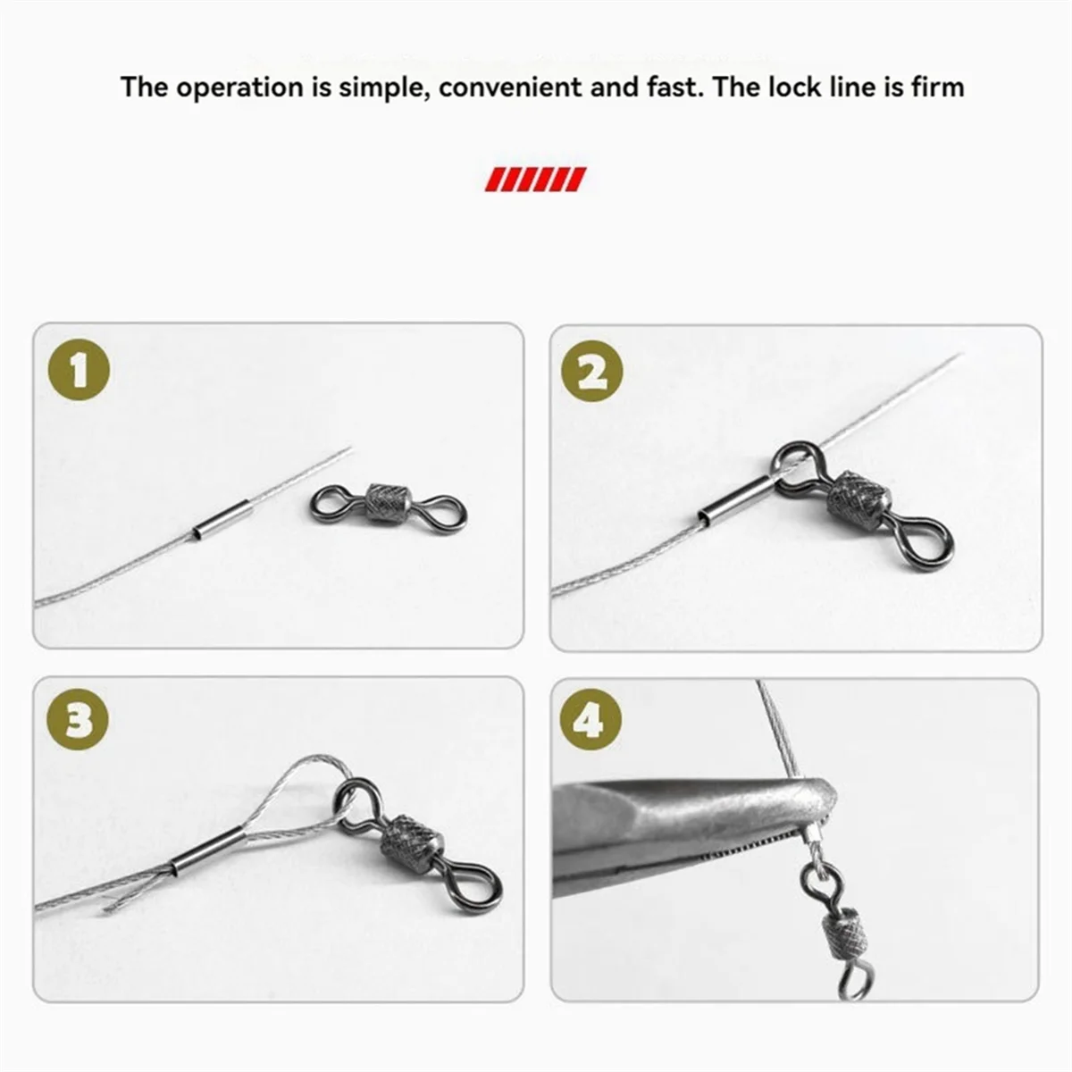 ABGN 200 قطعة الصيد العقص الأكمام خيط صنارة الصيد تجعيد سلك زعيم النحاس أنبوب موصلات الصيد برميل واحد 1.8x10 مللي متر