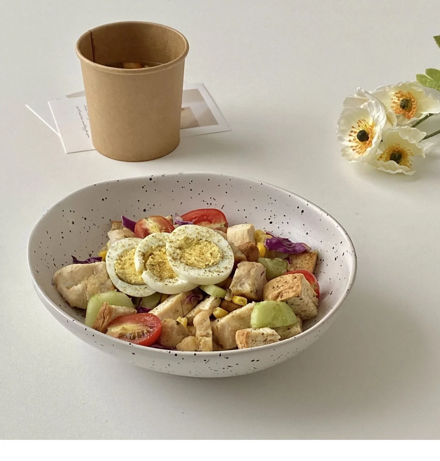 Elegant Ceramic Bowl Modern European Style Simple Ink Splashed Design Dining Utensils Small Bowl for Salad And Soup