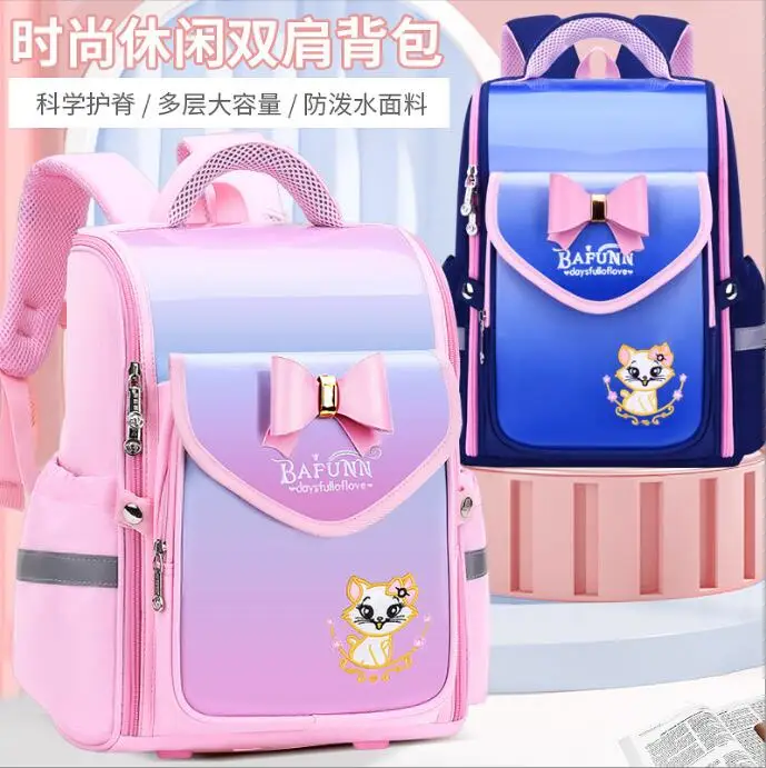 Cute Princess Cat Backpack Children School Bags Girls Orthopedic School Backpack Waterproof Primary Schoolbag Mochila Infantil