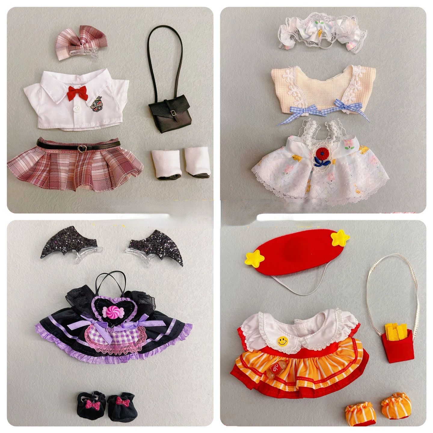 20cm Cotton Doll Clothes Academic Style Suit Kawaii Doll Accessories Beautiful and Delicate Things Headwear Skirt Princess Dress