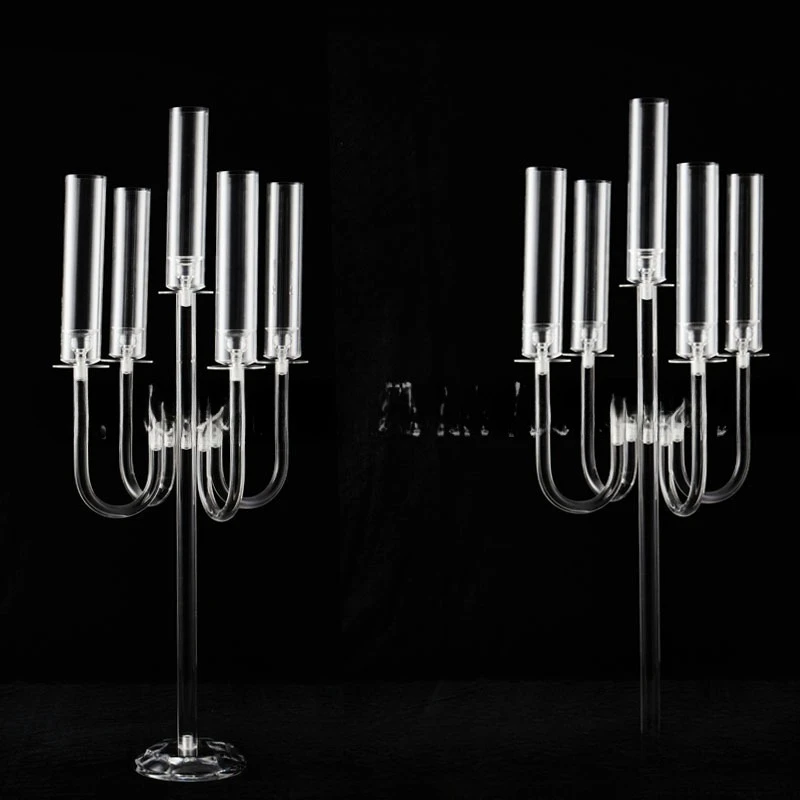 

Transparent acrylic birthday party wedding scene banquet hall candlestick table decoration