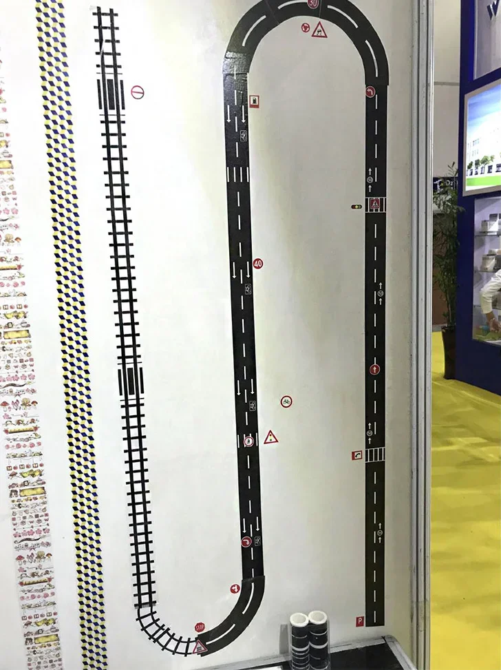 48mmX5m Eisenbahn Autobahn Straße Band Aufkleber Breite Kreative Verkehrs Straße Abdeckklebeband Straße für Kinder DIY Spielzeug Auto Spielen – Detail 9