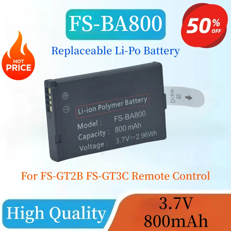 

Brand New High Quality FS-BA800 3.7V 800mAh Rechargeable Lithium Battery For FS-GT2B FS-GT3C Remote Control