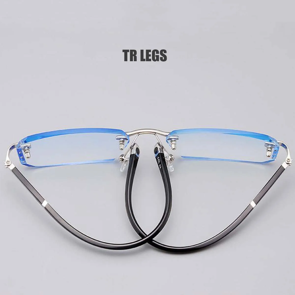 Diamond Cut Business Myopia Photochromic Glasses Rimless UV400 Men Women Luxury Eyeglasses Color Changing Diopters -1.0 To -4.0
