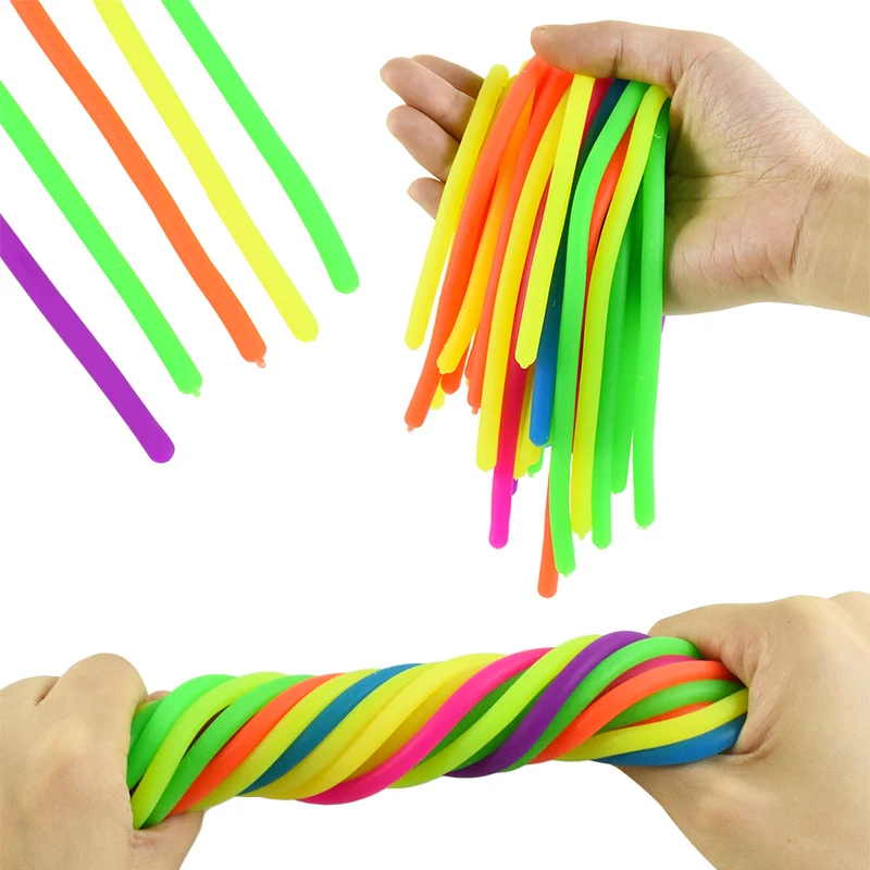 5/10pcs DIY Soft Rubber Noodle Elastic Rope Toys Stretch String Stress Relief Toy Stretch Rope Fidget Stress Vent Children Toy