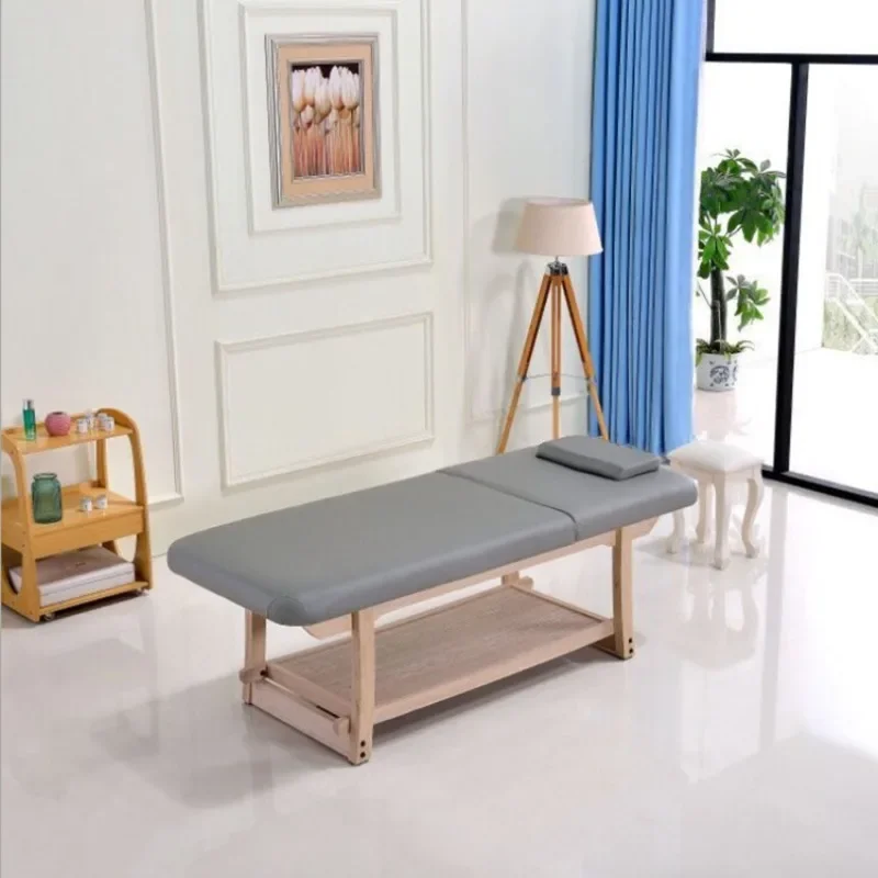 Solid wood beauty bed can look up beauty salon SPA body examination pattern embroidery cupping massage bed