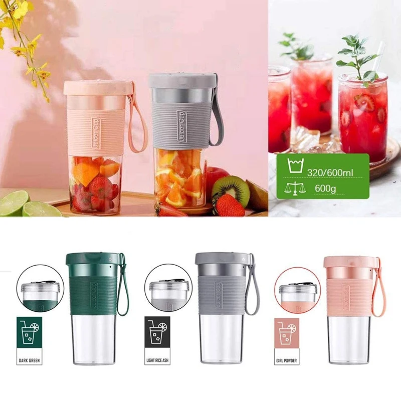 خلاط صغير محمول بثلاث شفرات ، صانع مخفوق السموزي ، كوب عصارة محمول باليد متعدد الوظائف ،