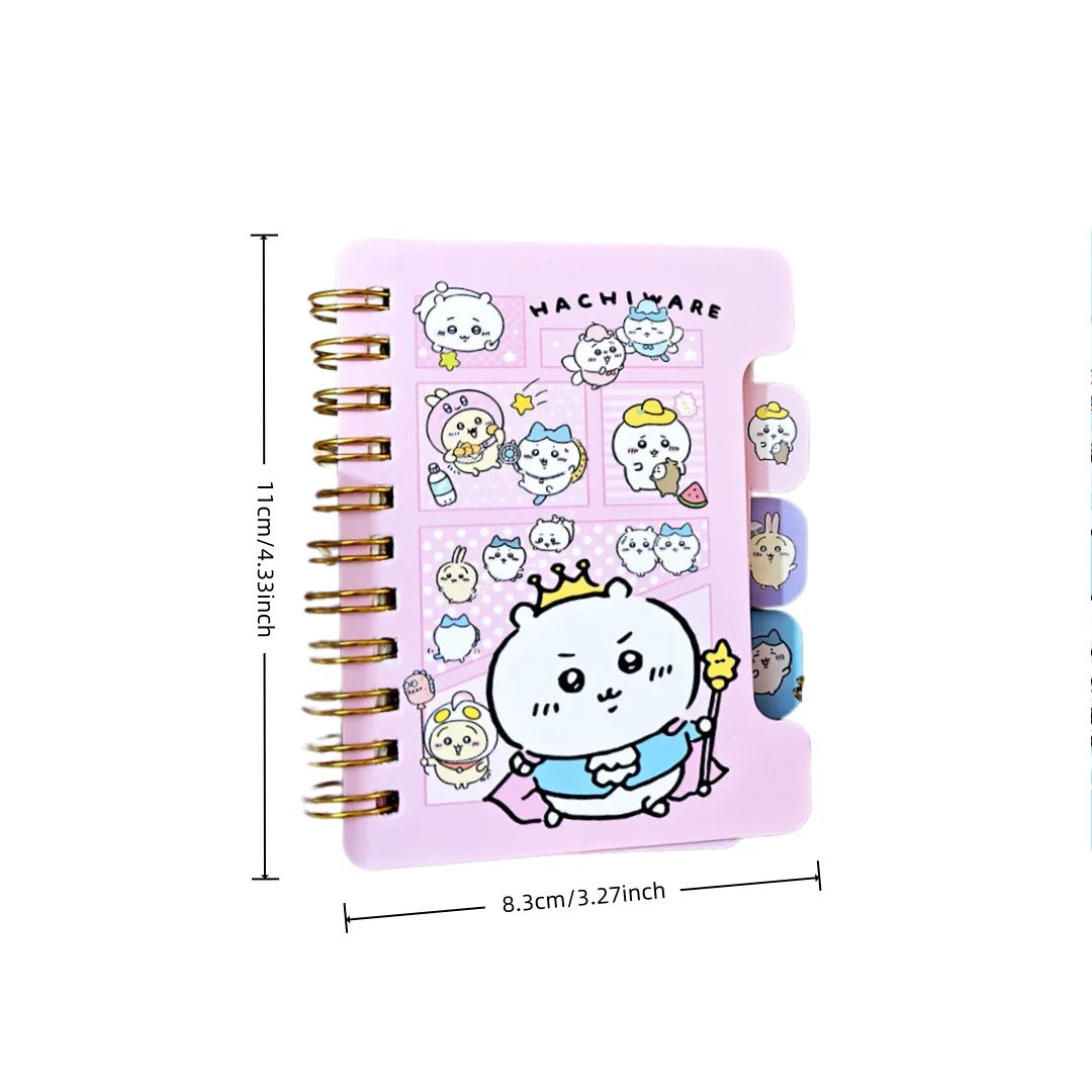 Set of 4 Chiikawa Cartoon Index Notebook, Small Pocket Journal for School & Travel Notes, Cute Anime Present for Fans