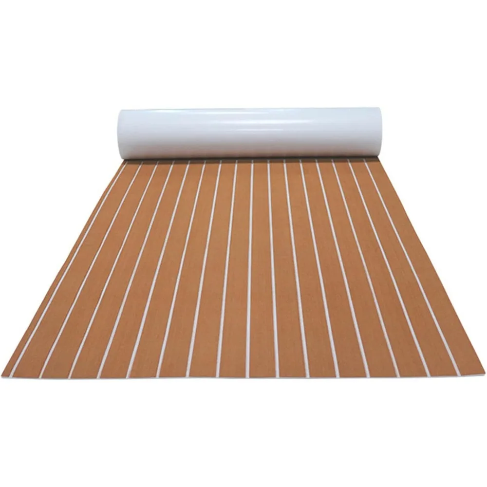 Flooring Mat Rug Self-Adhesive Teak Wood EVA Foam for Boat Yacht Floor Non-Slip Mat Marine Non-Slip Floor Deck Rug 240 x 90 cm