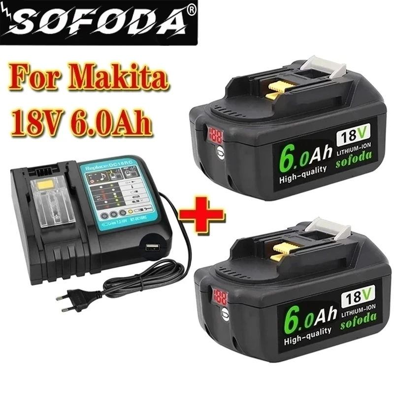 

Makita 18V Battery Rechargeable Lithium ion Battery 18V6A For BL1840 BL1850 BL1830 BL1860B LXT400 Makita 18V DC18RC DC18SF 18650